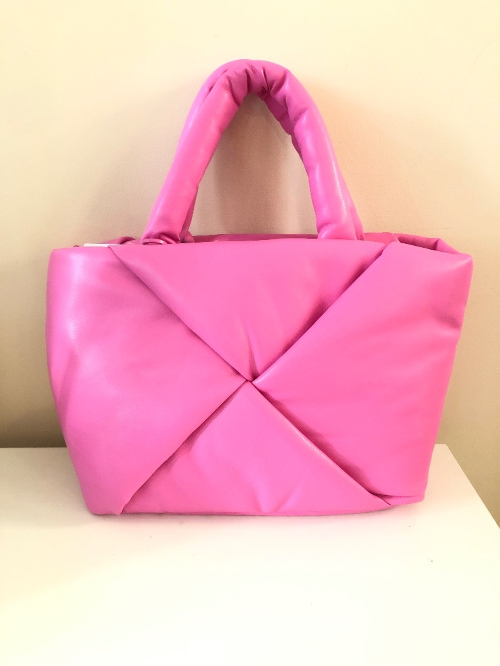 Target A New Day Folded Padded Tote Handbag Pink Puffy Pillow Shoulder Bag NWOT